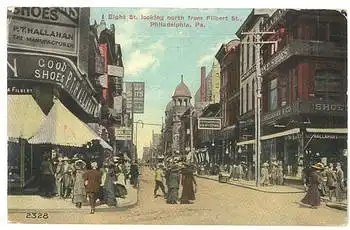 Philadelphia eigth St. locking north from Filbert St. Pennsylvania o 29.10.1912