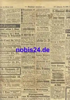 Dresden Dresdner Anzeiger 1916 Anzeigenteil