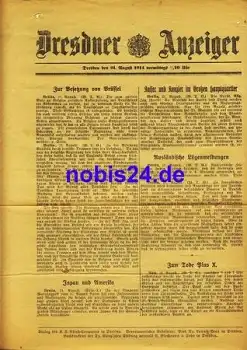 Dresden Sonderblatt Dresdner Anzeiger 1914