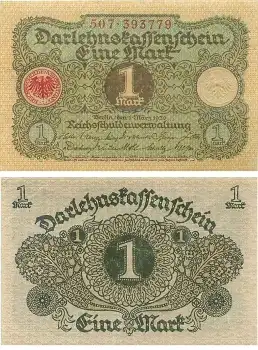 1 Mark Darlehnskassenschein 1. März 1920 RO64 DEU-189 kassenfrisch