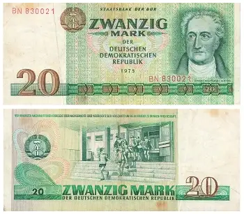 DDR 20 Mark Banknote 1975 RO362 DDR-24