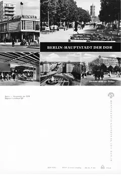 Berlin Hauptstadt der DDR Großformatkarte A5 *1969