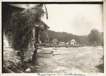 01778 Lauenstein Erzgebirge  Bahnhof Unwetterkatastrophe Grossfoto 1927