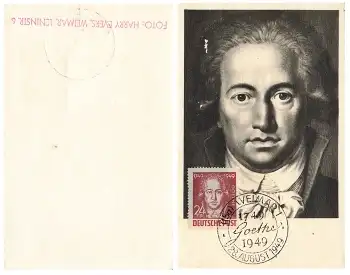 Johann Wolfgang von Goethe Maximumkarte Sonderstempel 1949