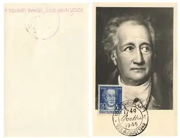 Johann Wolfgang von Goethe Maximumkarte Sonderstempel 1949