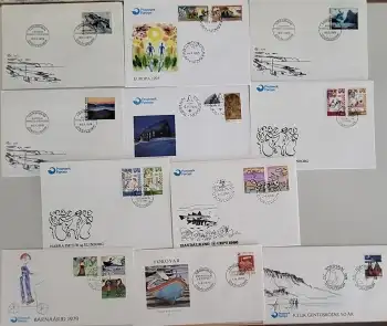 Färöer-Inseln Foroyar 11 Ersttagsbriefe FDC mit Sonderstempel 1975 bis 1996