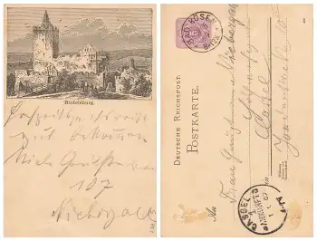 06628 Rudelsburg Privatganzsache Vorläuferkarte o Bad Kösen 3.5.1889