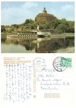 Elbdampfschiff "Dresden" Bordstempel MS Wilhelm Pieck o 3.6.1987