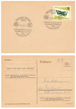 Rennschlittensport Weltmeisterschaften Sonderstempel auf Drucksache o Friedrichroda 9.2.1966