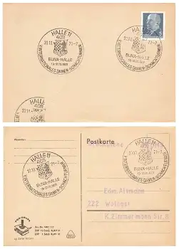 Damen-Schachturnier Sonderstempel auf Drucksache o Halle11 30.10.1971