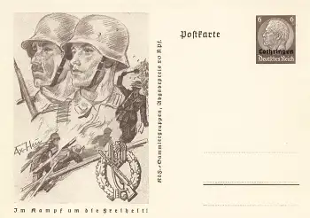 Lothringen 6 Pfennig Hindenburg Ganzsache P242 Im Kampf um die Freiheit Infanterie 1940 *