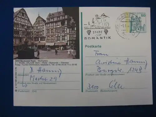 Bildpostkarte P 129 Deutschland Bernkastel-Kues