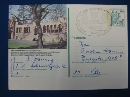 Bildpostkarte P 129 Deutschland Gelnhausen