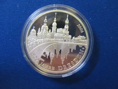 10 EURO Silbermünze 800 Jahre Dresden, Polierte Platte, Spiegelglanz