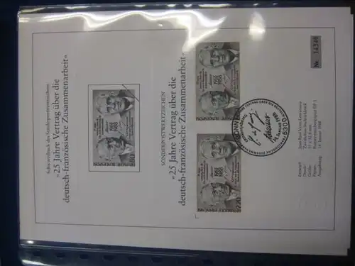 Schwarzdruck der deutsch-französischen Gemeinschaftsausgebe Adenauer_De Gaulle; 25 Jahre Vertrag über die deutsch-französische Zusammenarbeit 1988