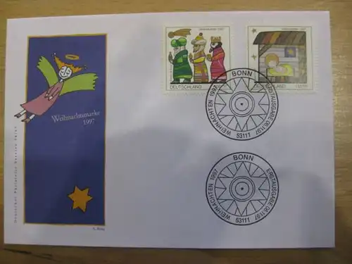 Ersttagsbrief Künstler- Ersttagsbrief FDC der Deutsche Postphilatelie:Weihnachten 1997