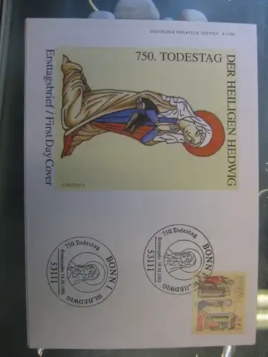 Ersttagsbrief Künstler- Ersttagsbrief FDC der Deutsche Postphilatelie: Hl. Hedwig
