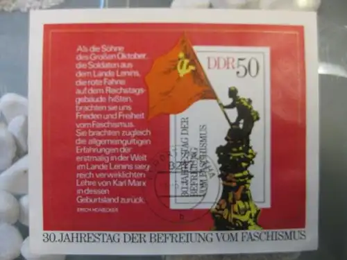 Jahrestag der Befreiung Block 42 mit Ortsstempel, mit Tagesstempel