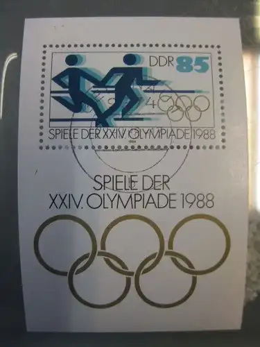 Olympische Sommerspiele Block 94 mit Ortsstempel, mit Tagesstempel