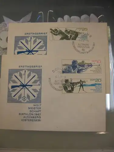 Offizieller, Amtlicher Ersttagsbrief FDC der DDR:
 Biathlon-WM