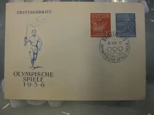 Offizieller, Amtlicher Ersttagsbrief FDC der DDR:
 Olympische Spiele 1956