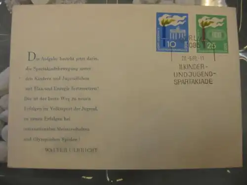 Offizieller, Amtlicher Ersttagsbrief FDC der DDR: Kinder - u. Jugend-Spartakiade