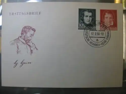 Offizieller, Amtlicher Ersttagsbrief FDC der DDR: Heinrich Heine