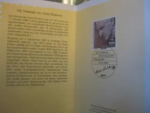 Klappkarte der GD Post, Faltkarte Typ DP1, Bruckner,  1996 mit Faksimile-Unterschrift Klaus Zumwinkel ; Nachfolgekarten der Ministerkarten Typ V