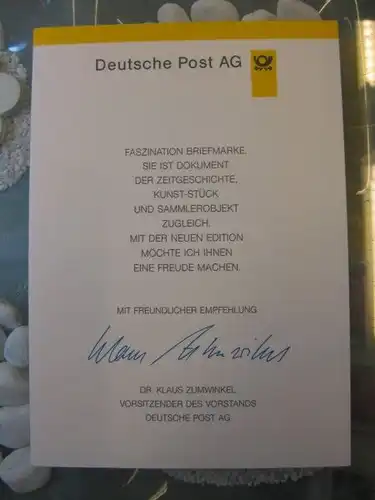 Klappkarte der GD Post, Faltkarte Typ DP1, DS Sehenswürdigkeiten 640 Pf. 1995 mit Faksimile-Unterschrift Klaus Zumwinkel ; Nachfolgekarten der Ministerkarten Typ V