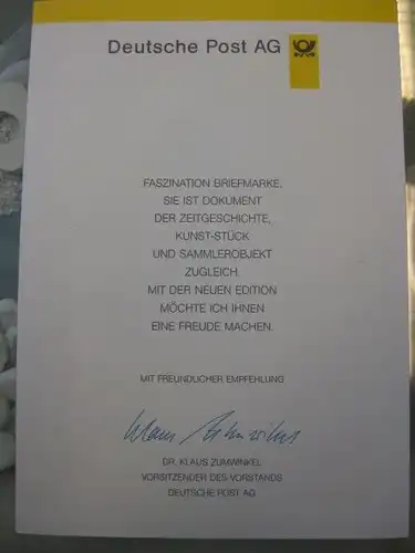 Klappkarte der GD Post, Faltkarte Typ DP1h, Für uns Kinder 1997 mit Faksimile-Unterschrift Klaus Zumwinkel ; Nachfolgekarten der Ministerkarten Typ V