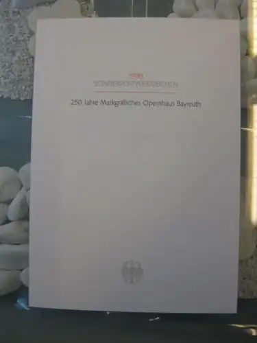 Ministerkarte, Klappkarte klein, Typ VII,
 Opernhaus Bayreuth 1998 mit Faksimile-Unterschrift des Ministers  Theo Waigel