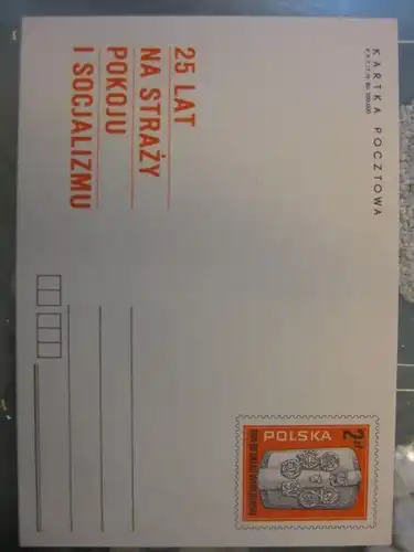 Ganzsache, Postkarte Polen "Warschauer Vertrag"