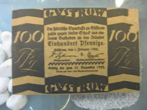 Notgeld 100 Pfennig der Stadt Güstrow