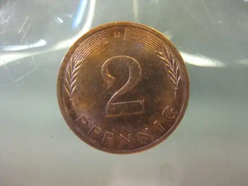 2 Pfennig, 1977, Münze München, "D"