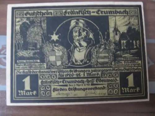 Notgeld Fränkisch-Crumbach, 1 Mark