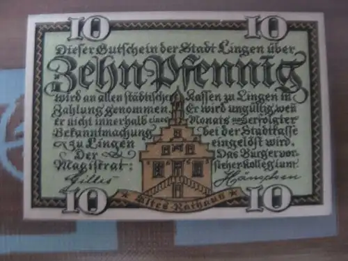 Notgeld Lingen, 10 Pf.