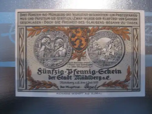 Notgeld Mühlberg, 50 Pf.