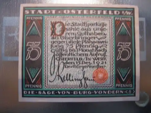 Notgeld Osterfeld, 75 Pf.