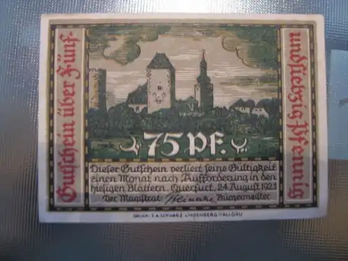 Notgeld Querfurt, 75 Pf.