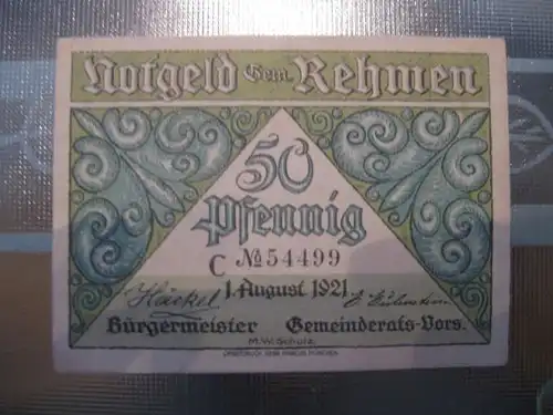 Notgeld Rehmen, 50 Pf.