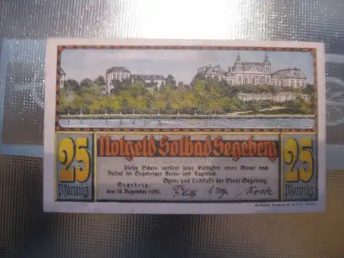 Notgeld Segeberg, 25 Pf.