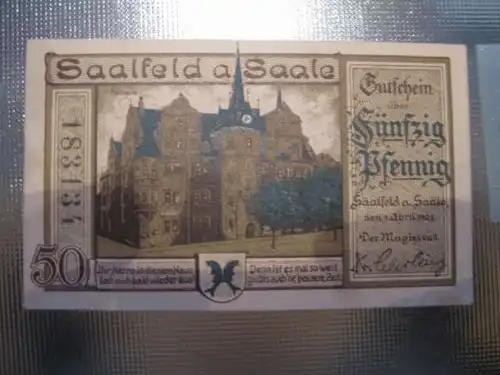 Notgeld Saalfeld, 50 Pf.