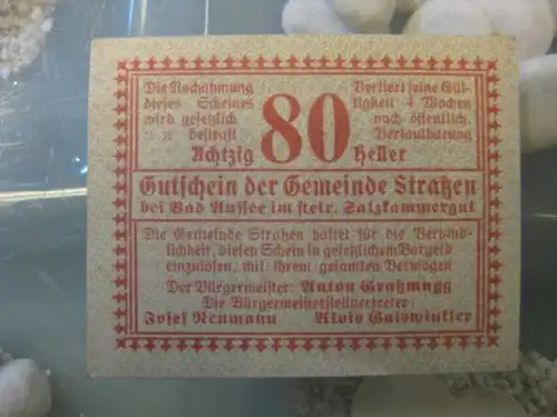 Notgeld Straßen,  Österreich
, 80 Heller