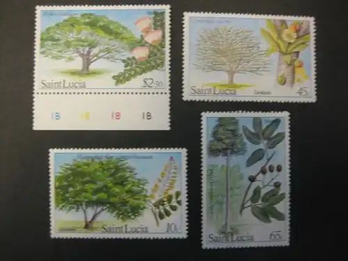 Bäume, Samen, Saint Lucia, 4 Werte