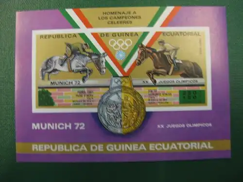 Sport, Olympia 1972, Reiten,  Äquatorial Guinea, 1 Block