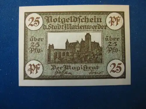 Notgeld  25 Pf. der Stadt Marienwerder