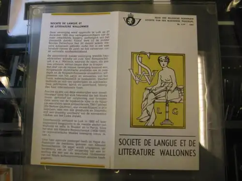 Belgien, Ankündigungsblatt, Ersttagsblatt, Schwarzdruck, Gesellschaft für Wallonische Sprache, 1981