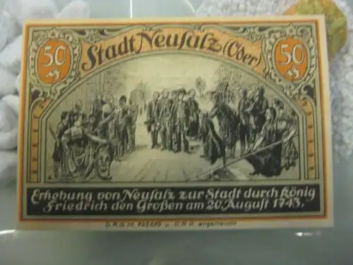 Notgeld, Gutschein  50 Pf. der Stadt Neusalz/Oder