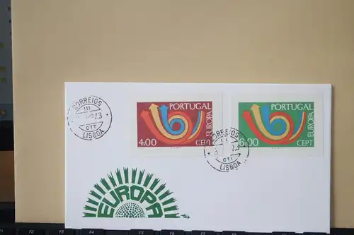 Portugal, 1973,  CEPT, EUROPA-UNION, Schmuckbrief - FDC mit ungezähnten Marken aus Ministerblatt (Faksimile); Ersttagsgestempelt