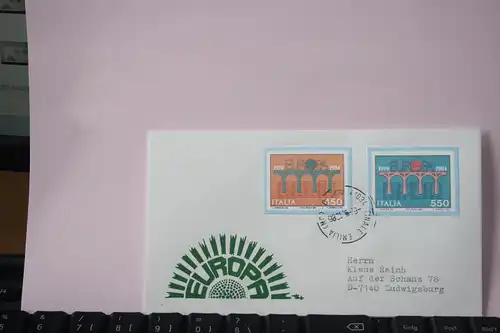 Italien, 1984, CEPT, EUROPA-UNION, Schmuckbrief - FDC mit ungezähnten Marken aus Ministerblatt (Faksimile);